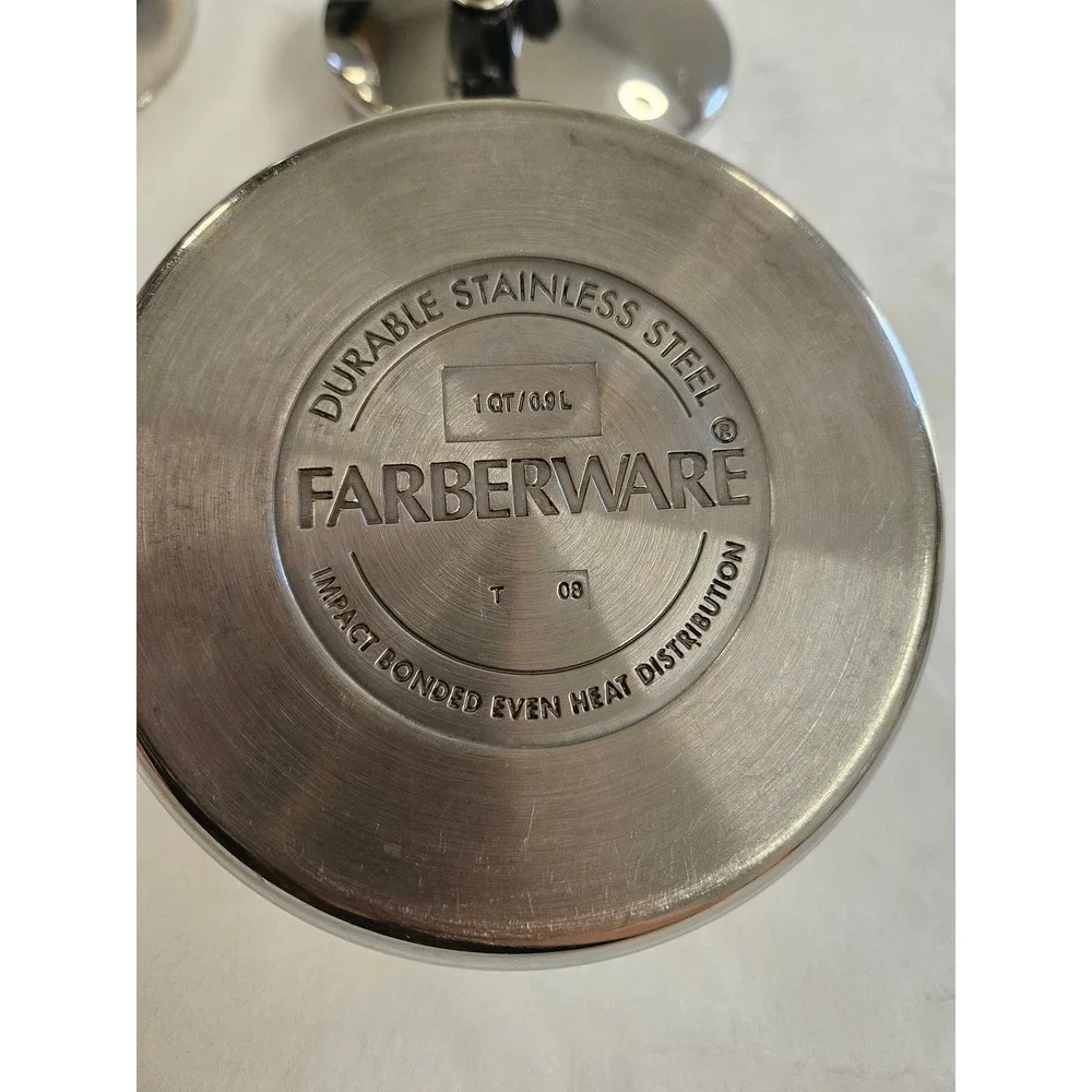 Farberware‎ Stainless Steel Saucepan Set 1QT and 2QT Pots with Lids 2 Piece